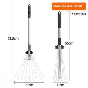 Metal grass rake dead leaves rake wire raking grass rake telescopic rake loosening soil rake