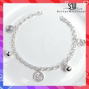 SilverWholesale #BB142 Original Silver 925 "Sparkling Mickey Mouse" Baby Bracelet Anklet (Gelang Kaki/Tangan untuk Baby)