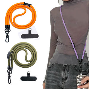 Adjustable Mobile Phone Lanyard 120cm Crossbody Phone Lanyard Necklace Strap Multifunctional Crossbody Cellphone Neck Straps Universal Long Phone Case with Clip Safety Anti-Lost Lanyard with Patch