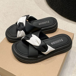 [Free Shipping] Thick-Soled Slippers For Women Trendy Summer Outdoor Wear Fashionable New Style With Hidden Height-Increasing Platform And Wedge Heel Slimming Sandals