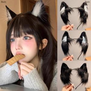 [COD] Buin Kawaii Cat Ear Headband Cute Plush Hairband Holiday Dress Up Christmas Animal Ear Hoop Childrens Hair Accessories Cosplay Gifts