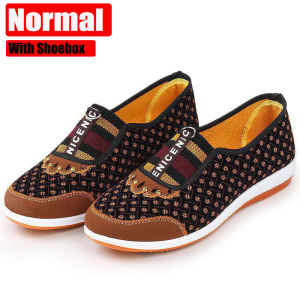 New Women Shoes Old Beijing Cloth Shoes Non-slip Casual Shoes A Pedal middle-aged Flat shoes