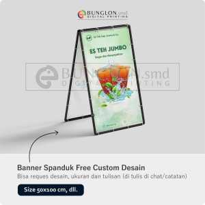 Print Cetak Spanduk Banner Es Teh Jumbo Warna Hijau Bisa Custom