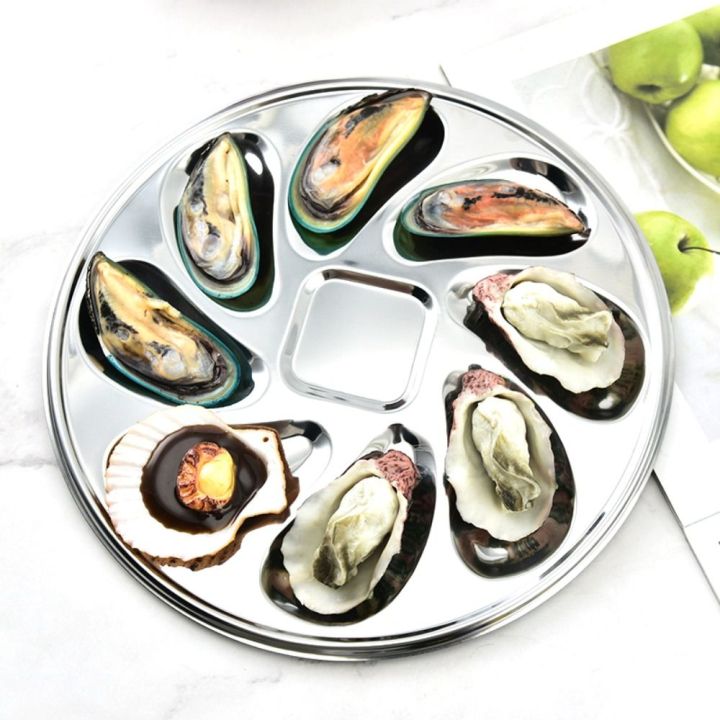 ANGY Restaurant Kitchen Shell Shaped Stainless Steel Mussel Dish Oyster ...