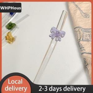 [COD] WHPHous Ship within 24 hours 1pc 8mm Glass Straw Reusable Drinking Straws Cute Butterfly Heat-Resistant Straw For Festival Party Wedding Cocktail Bar Beachs