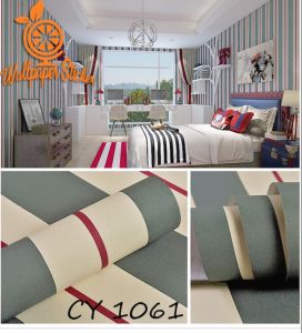 Wallpaper Stiker Dinding Premium Quality Stiker Dinding Ukuran 45Cm X 8M Wall Stiker Motif Garis GREEN List RED Stiker Salur Batik Bata Cy1061