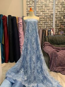 Bahan Kain Kebaya Tile Brokat Bordir Alana Series Warna Hitam Harga per 05meter