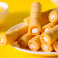 蛋酥卷Egg crisp roll 500g salted egg yolk coconut milk sandwich Chicken rolls snack breakfast Dim sum. 