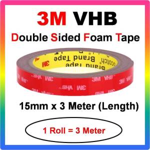 3M VHB Double Sided Foam Tape Car Bike Water Proof Heat Resistance Indoor Outdoor