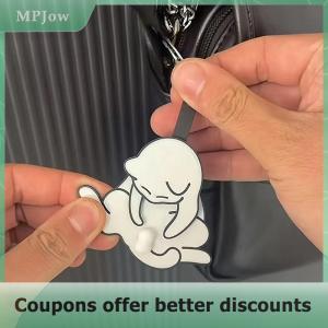 【MPJow】 Creative Pull Play Egg Cat Keychain Pendant Cute And Funny Rotatable Acrylic Bag Pendant For Women Keyring Purse Bag Accessory