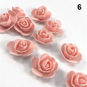 XUECHUANGYING 100pcs DIY Christmas Bear Valentines Day Flower Head Wedding Decoration Party Supplies Foam Rose Flower Artificial Flowers