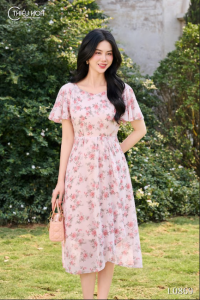 Đầm thiết kế nữ tính mềm mại với chất liệu Voan hàn nhẹ nhàng DD4L0869 Thương hiệu Thiều Hoa