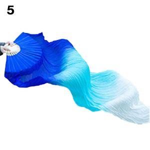 NOBLEE 150cm Gradient Color Dancer Practice Belly Dancing Fan Long Silk Fans Rayon Silk Fans Silk Fans