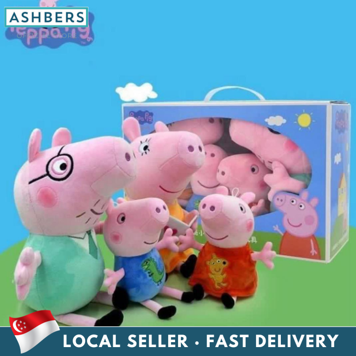Peppa Pig Soft Toy, Pepa Family Plush Soft Toys 19 & 30cm Peppapig
