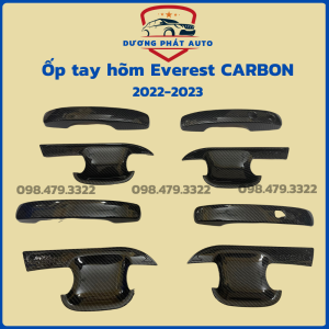 Ốp tay nắm hõm cửa CARBON xe Ford Everest 2022- NAY vân cacbon cao cấp