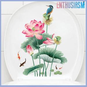 【Enthusiasm】🌟🌟【Hot Sale】🎈 สติกเกอร์ติดผนังห้องน้ำสติกเกอร์ติดผนังลายดอกไม้สำหรับห้องน้ำฝาห้องส้วมสติ๊กเกอร์มีกาวในตัวสำหรับตกแต่งบ้าน