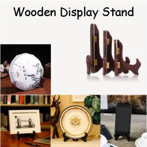 Multifunctional Wooden Display Stand Foldable Exquisite Handmade Decorative Plate Stand Holder