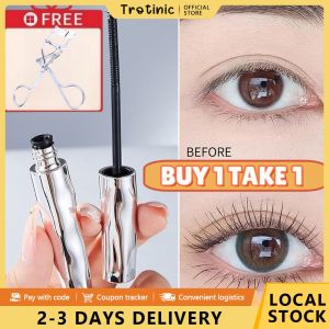 Trotinic  【buy1 take 1】ZkYo Small Steel Tube Mascara Curling Quick Drying Waterproof Non-Smudge Dense Eyelash Mascara