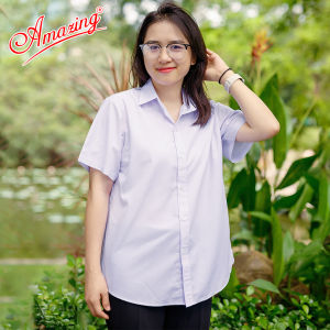 Áo trắng nữ sinh tay ngắn rộng phong cách Hàn dáng suông trẻ trung năng động