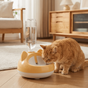 OOC Splash-proof Cat Gravity Water Dispenser Non-Slip Large Capacity Automatic Water Fountain No-Electric Stable Base Pet Drinking Station Daily Drinking