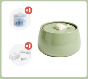 Combo bình lọc nước kèm bát ăn cho thú cưng chất liệu gốm sứ cao cấp - 4pets official