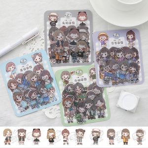Set 40 miếng sticker hoạt hình xinh xắn trang trí sổ tay (7 mẫu) đồ chơi hình dán TELADO đáng yêu không thấm nước tiện lợi