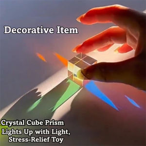 MODERNLUX 15/20mm Magic Prism Cube Optical Educational Toy 3D Color Effect Color Cube Prism Creative Stained Glass Finish Hexahedral Crystal Cube For Photography