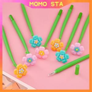 MOMO 1PC 0.5MM Colorful Flower Shaker Gel Pen Soft Silicone Pen Blk Ink Student Signature Pen Station