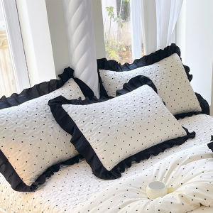 SUNLIGHT HOME 1 Pair Simple Lace Pillowcases2 Pieces High Quality Floral Pillow CaseBreathable Pillow Cover