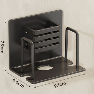 Home&Life.8 Toothbrush Holder Toothpaste Cup Rack Wall Mounted No Drill Bathroom Organizer Rumah Tangga Drain Tray