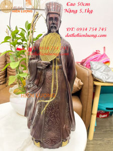 Tượng khổng minh bằng đồng cao 50cm màu nâu nặng 51kg
