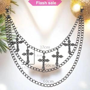 Flash Sale Punk Metal Cross Layered Chain Keychains For Men Women Waist Key Chain Wallet Jeans Hip-hop Pants Belt Jewelry Accessories