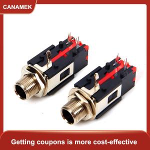 【CANAMEK】 2 cái 6.35mm âm thanh jack cắm tai nghe 1 4 inch 5 pin âm thanh Microphone nữ ổ cắm Bảng điều khiển gắn Hàn conenctor