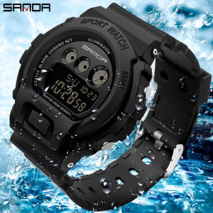 SANDA Fashion Sport Watch Men Military Watches Alarm Clock Men Shock Chronograph Waterproof Digital Women Date Watch