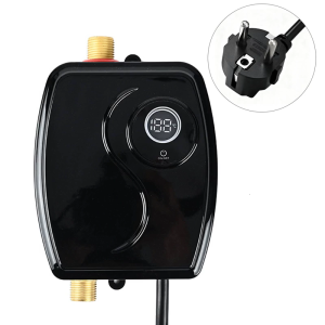 220V Tankless 3800W Stainless Steel Heating Element Digital Display Space Saving for Kitchen