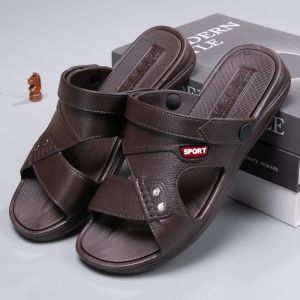 Free Shipping Vietnamese Rubber MenS Sandals And Slippers Versatile For Summer Wear Suitable For Driving With Thick Soles And Non-Slip Features Perfect For The Beach