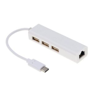 Cáp chuyển USB Type-C ra Lan và 3 cổng USB 2.0 chất lượng cao
