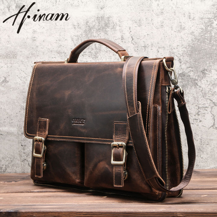 Hiram Men Business Bags Shoulder Tote Bags Luxury Brand Messenger ...