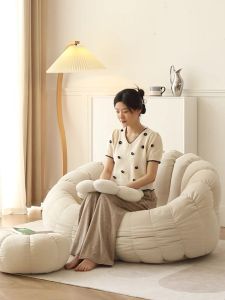 Lazy sofa Couch Lounge Mute Chair Armchair Small Pumpkin chair Living Room Bedroom Bean Bag Cover With Filling懒人沙发