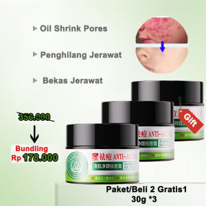Penghilang bopeng bekas jerawat  Cream jerawat   Oil Shrink Pores Cream penghilang jerawat dan bekas jerawat  30g  Krim jerawat paling ampuh krim aman tidak iritasi  Membersihkan jerawatan dari akar  dapat digunakan pria dan wanita