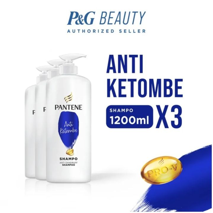 PANTENE Shampoo Perawatan Rambut Anti Ketombe Pro-V 1200ml x3 | Lazada