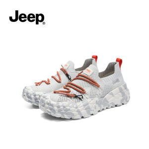 Jeep Spring and Autumn Hiking Shoes for Women Breathable Lightweight Non-Slip Climbing Shoes Comfortable Thick-Soled Sports Shoes Outdoor Mountaineering Shoes