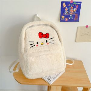COPOTIYA Lamb Wool Kt Cat Plush Backpack Winnie Bear Cartoon Plush Backpack Kawaii Shoulders Bag Cartoon Schoolbag Girls