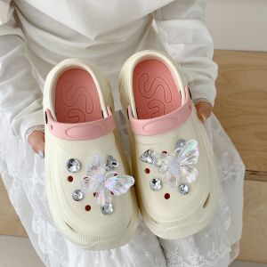 [Free Shipping] WomenS 10CM High-Heel Clog Sandals For Summer Cute Cartoon Design Non-Slip Odor-Resistant Thick-Soled Clog Slippers