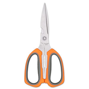 Orange Stainless Steel Kitchen Scissors Multi-Purpose 7-Shaped Kitchen Scissors Chicken Bone & Fish Bone Kitchen Scissors