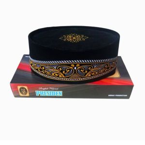 GRATIS ONGKIR PECI SONGKOK KOPIAH HITAM MOTIF BATIK PRESIDENT EXCLUSIVE
