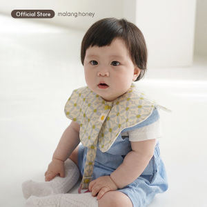 [Malang Honey] Korean 100% Pure Cotton Dry Air-Mesh Baby Rolling Bib for Baby Feeding/Drool Saliva (0-3years old) with Pacifier Clip - Cape Air
