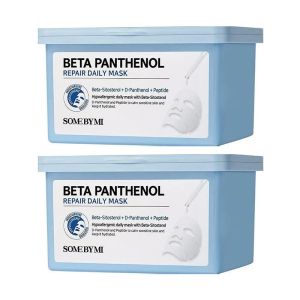 Some By Mi Beta Panthenol Repair Daily Mask Bucket Vegan Non-Comedogenic Sensitive Skin Calming Sheet Mask D-Panthenol Peptide Complex Soothe Red Irritated Skin Daily Hydrating Repair