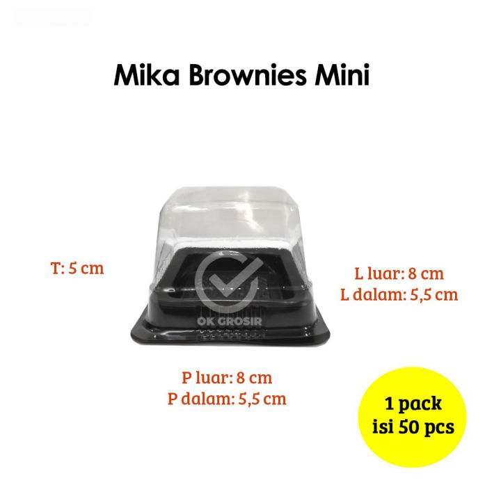 Mika Brownies Mini 8x8x5 cm [1 Pack 50 pcs]