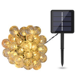 5M/7M/12M 20/50/100LEDs Solar Crystal Ball Fairy Light 8 Modes String Lights IP65 Outdoor Waterproof Christmas Light